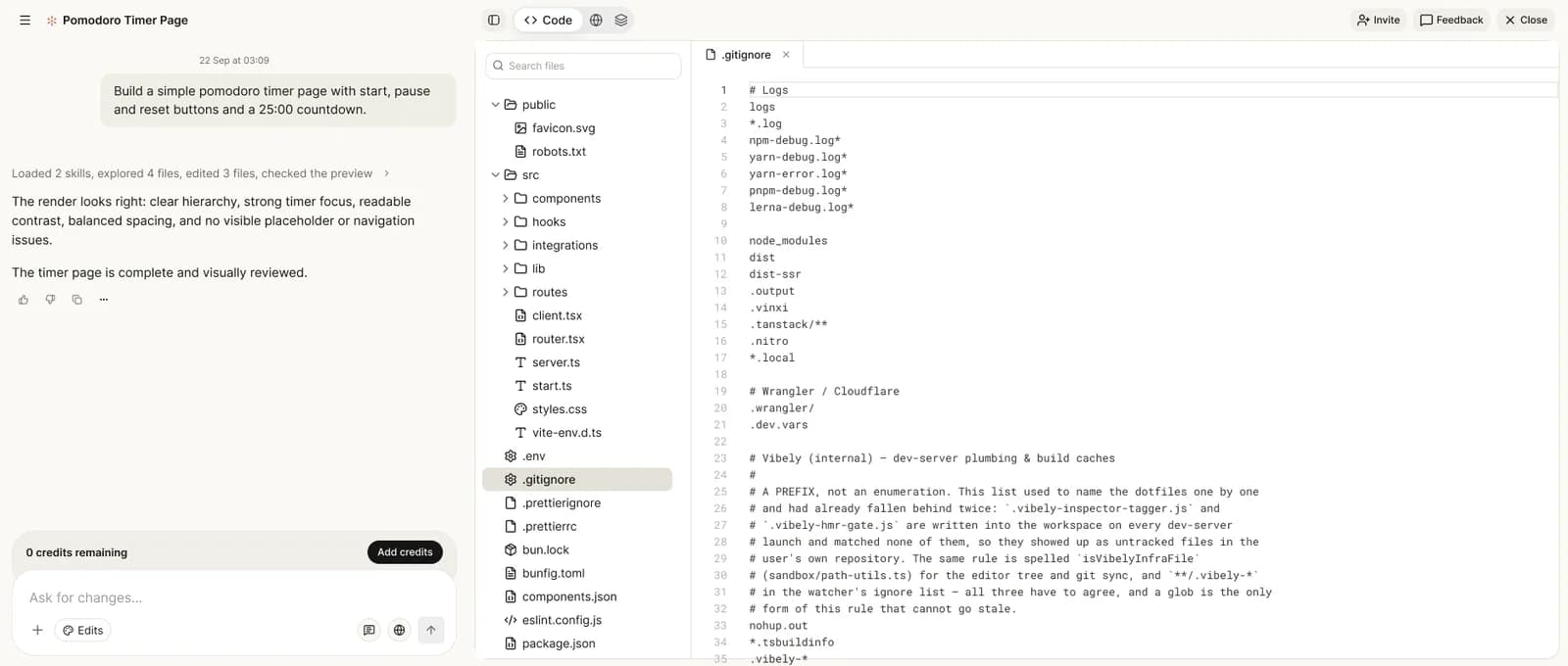 Vibely editor: real code you can read